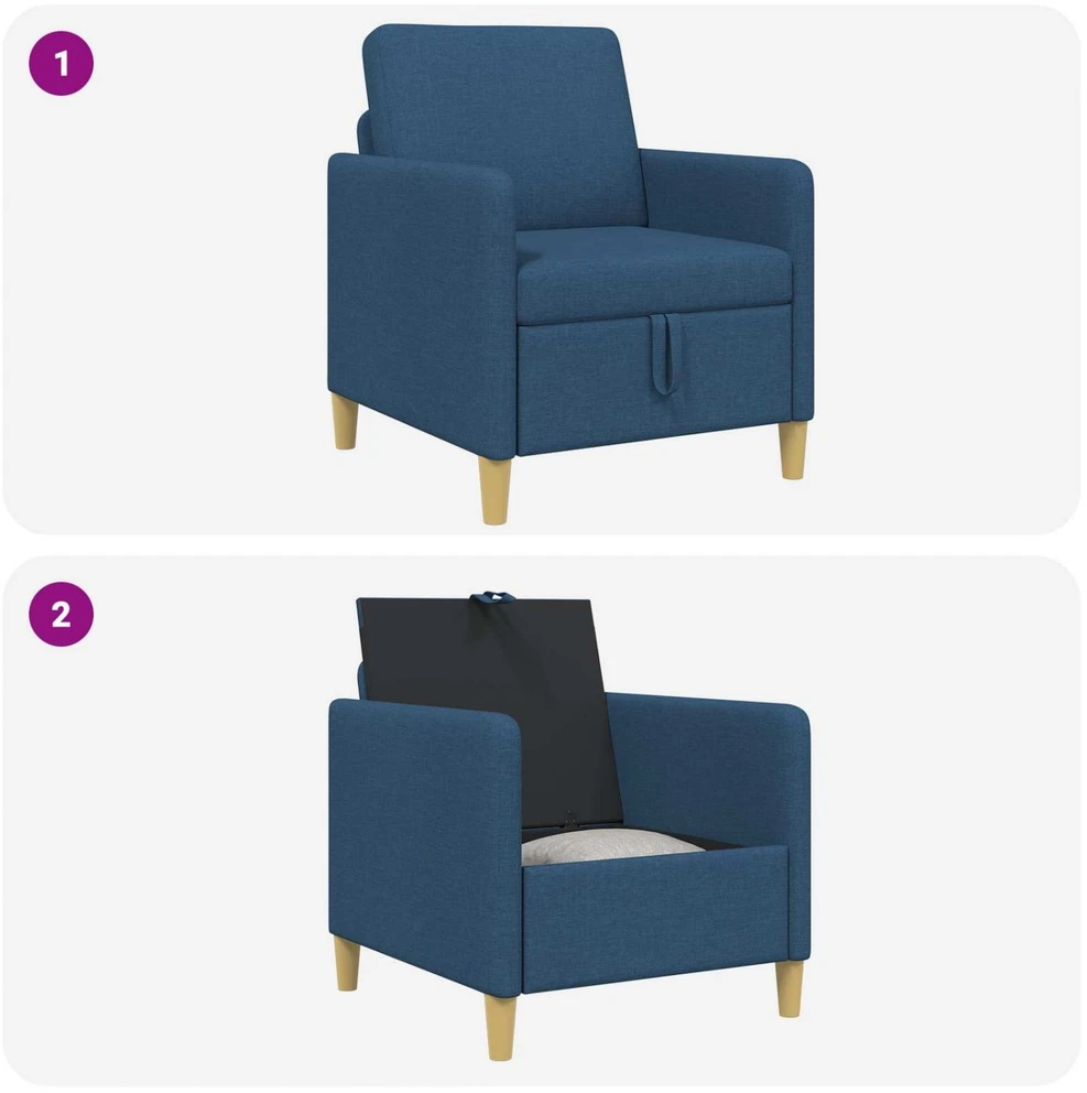 Sofa su saugojimo vieta Mėlyna 72 x 78 x 87 cm Poliesteris