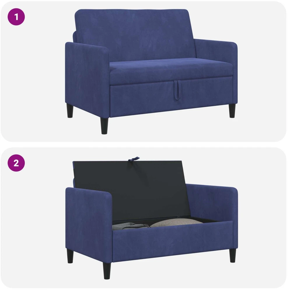Sofa su saugojimo vieta Policijos mėlyna 122 x 78 x 87 cm