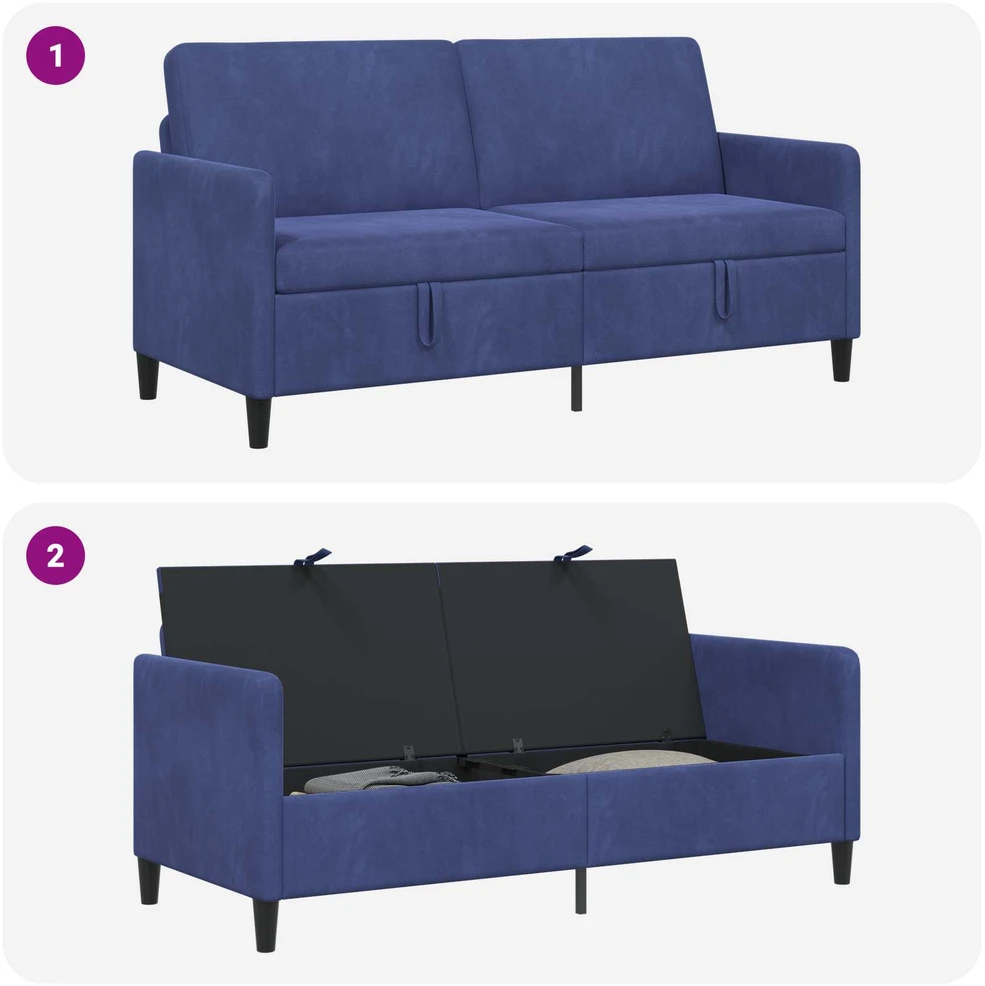 Sofa su saugojimo vieta 3 vietos Policijos mėlyna