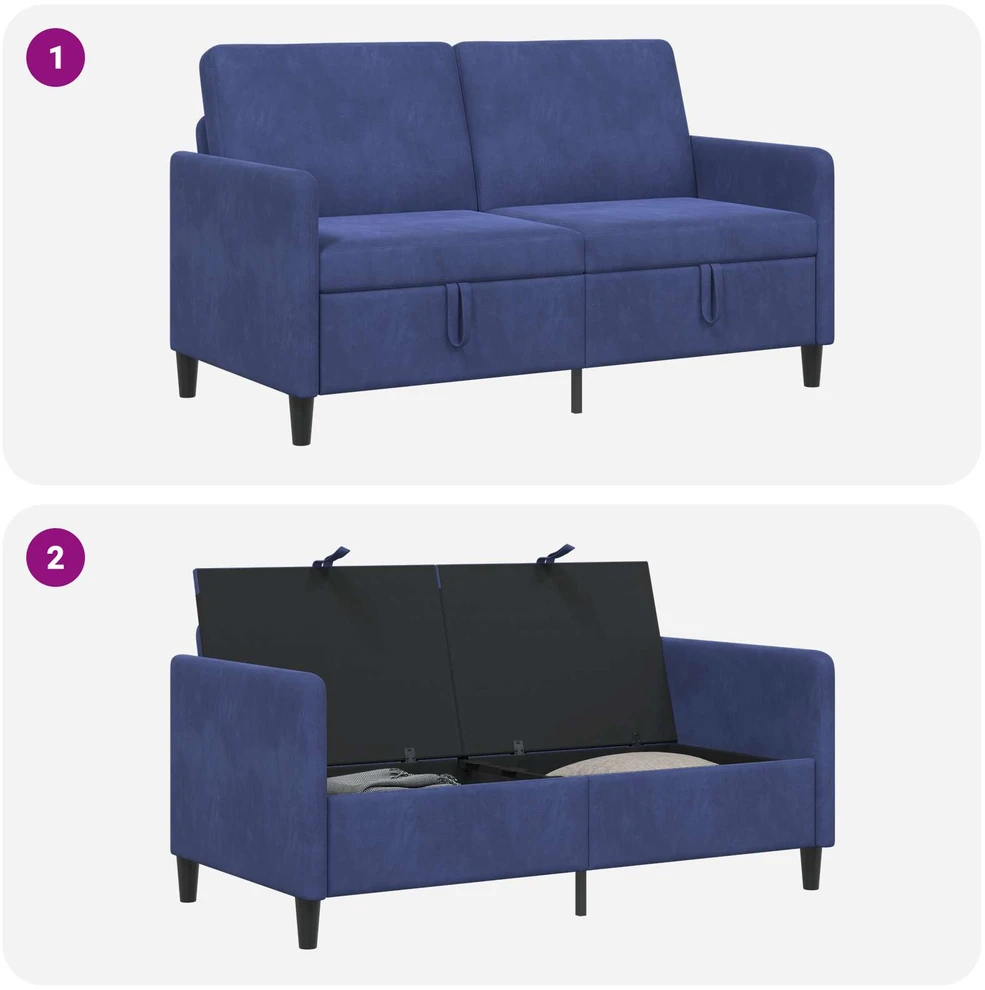 Sofa su saugojimo vieta Policijos mėlyna 152 x 78 x 87 cm