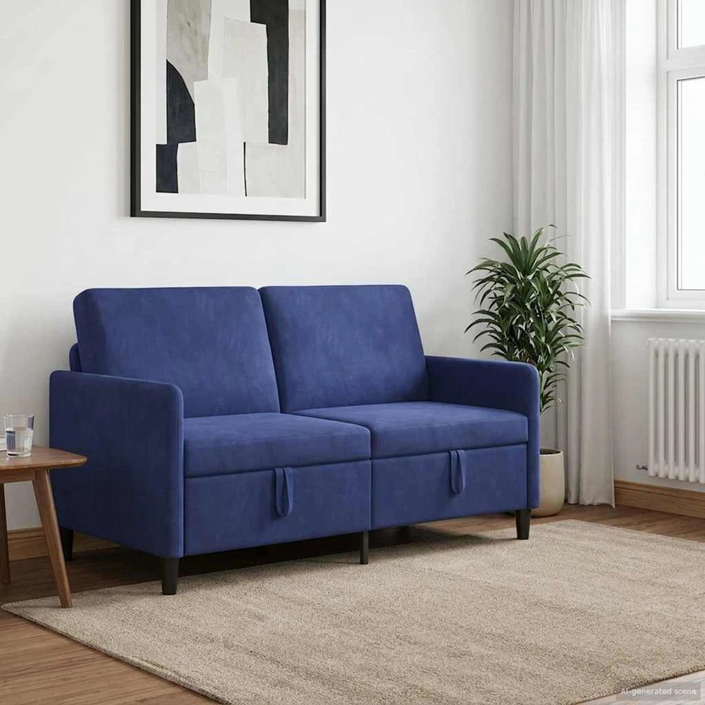 Sofa su saugojimo vieta Policijos mėlyna 152 x 78 x 87 cm