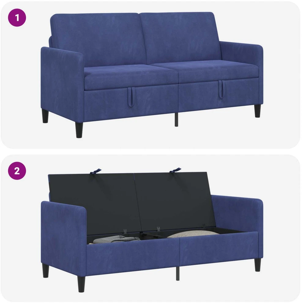 Sofa su saugojimo vieta Policijos mėlyna 172 x 78 x 87 cm