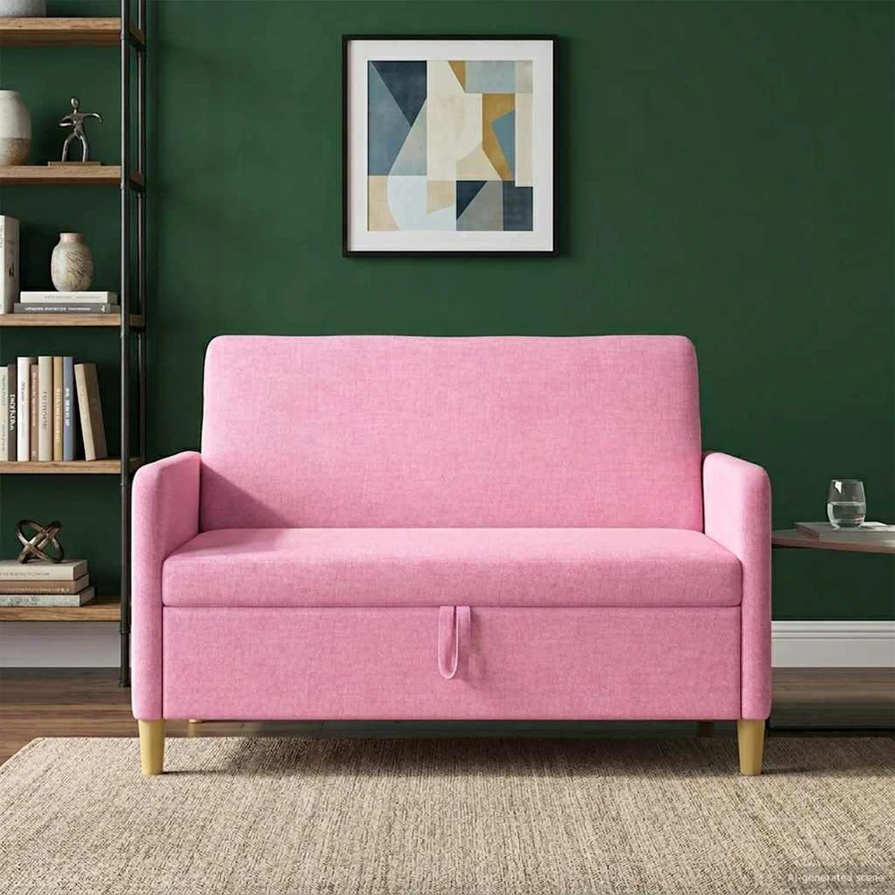 Sofa su saugojimo vieta Rožinė 122 x 78 x 87 cm Poliesteris