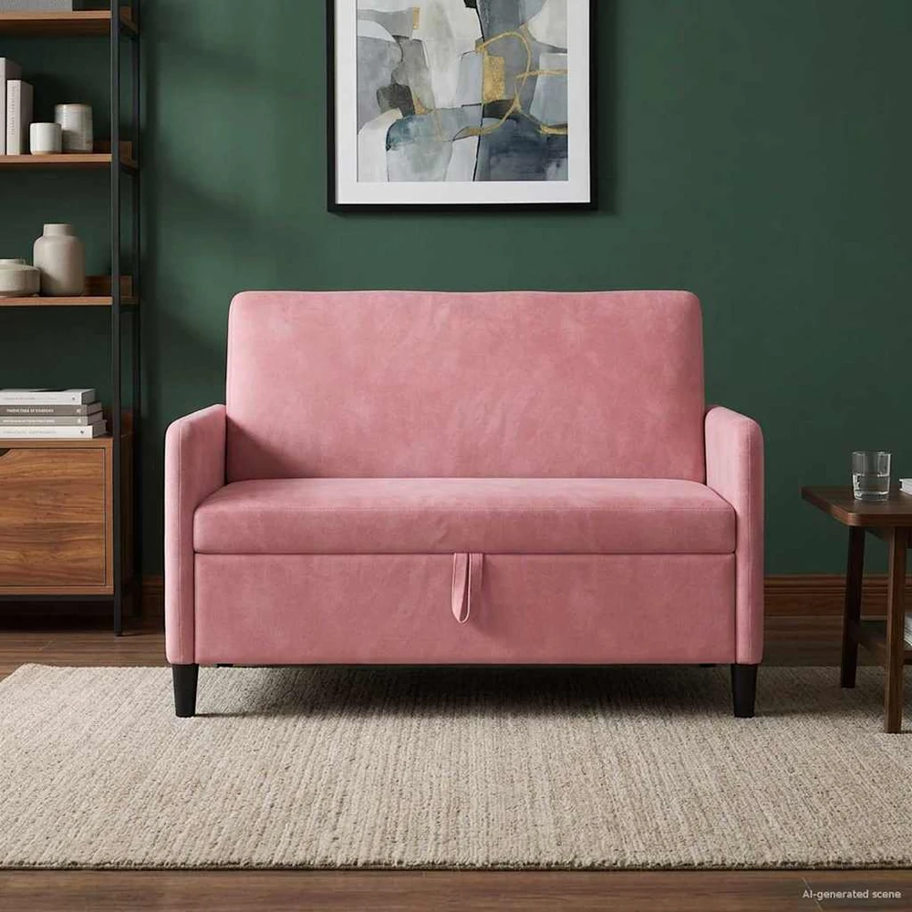 Sofa su saugojimo vieta Rožinė 122 x 78 x 87 cm Poliesteris