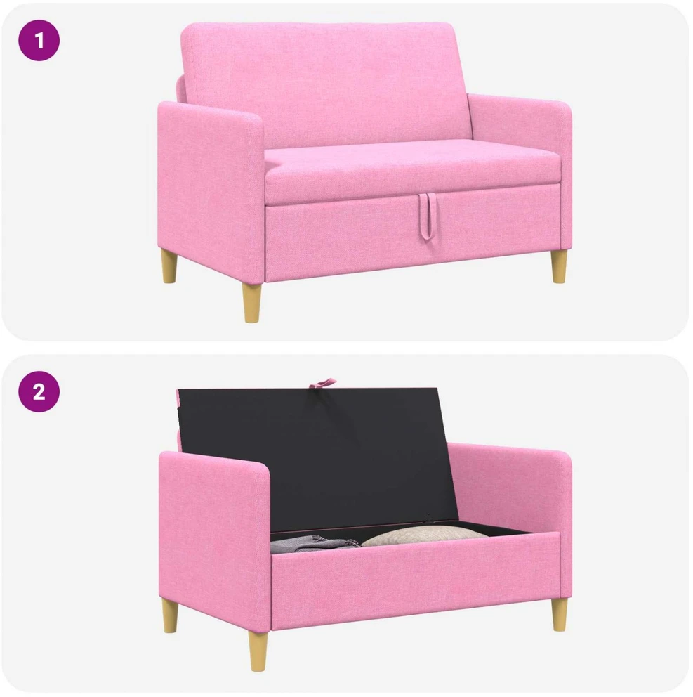 Sofa su saugojimo vieta Rožinė 122 x 78 x 87 cm Poliesteris