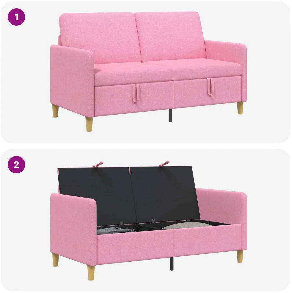 Sofa su saugojimo vieta Rožinė 152 x 78 x 87 cm Poliesteris