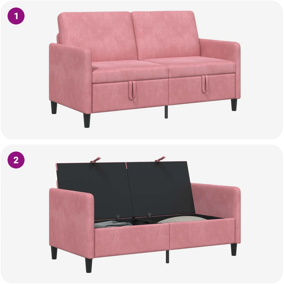 Sofa su saugojimo vieta Rožinė 152 x 78 x 87 cm Poliesteris