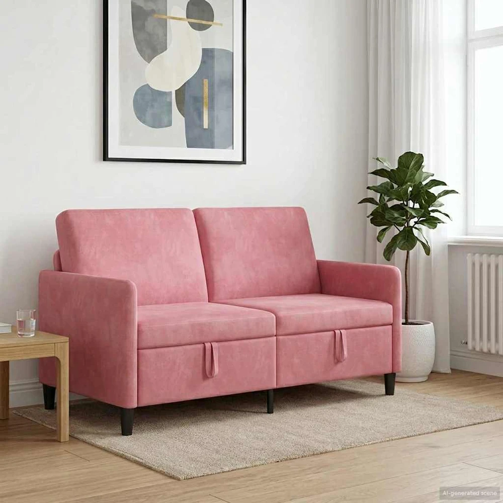 Sofa su saugojimo vieta Rožinė 152 x 78 x 87 cm Poliesteris