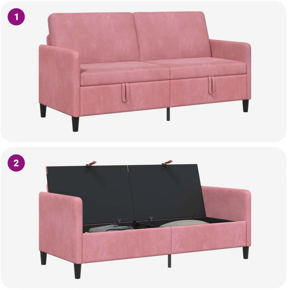 Sofa su saugojimo vieta Rožinė 172 x 78 x 87 cm Poliesteris