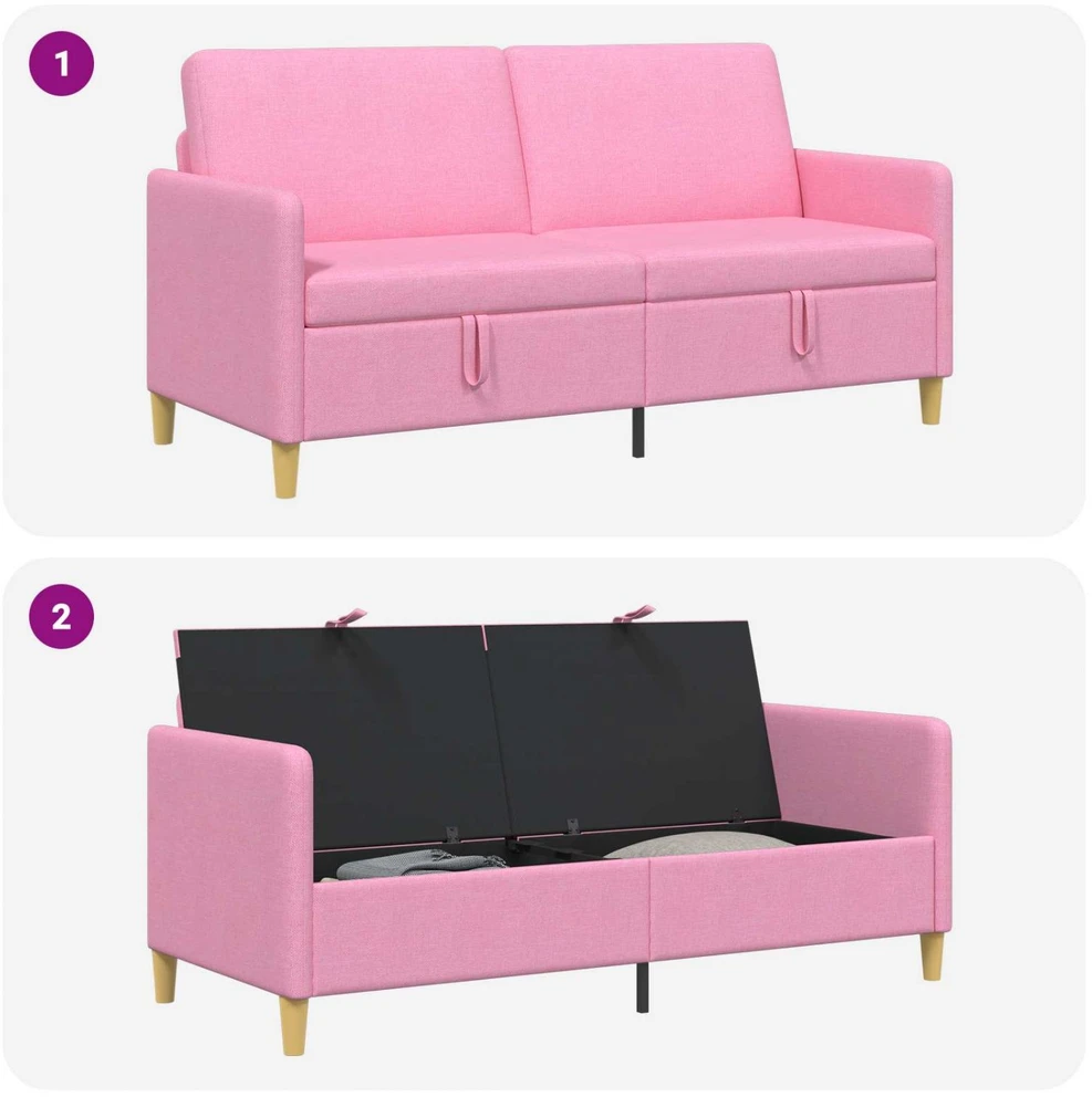 Sofa su saugojimo vieta Rožinė 172 x 78 x 87 cm Poliesteris