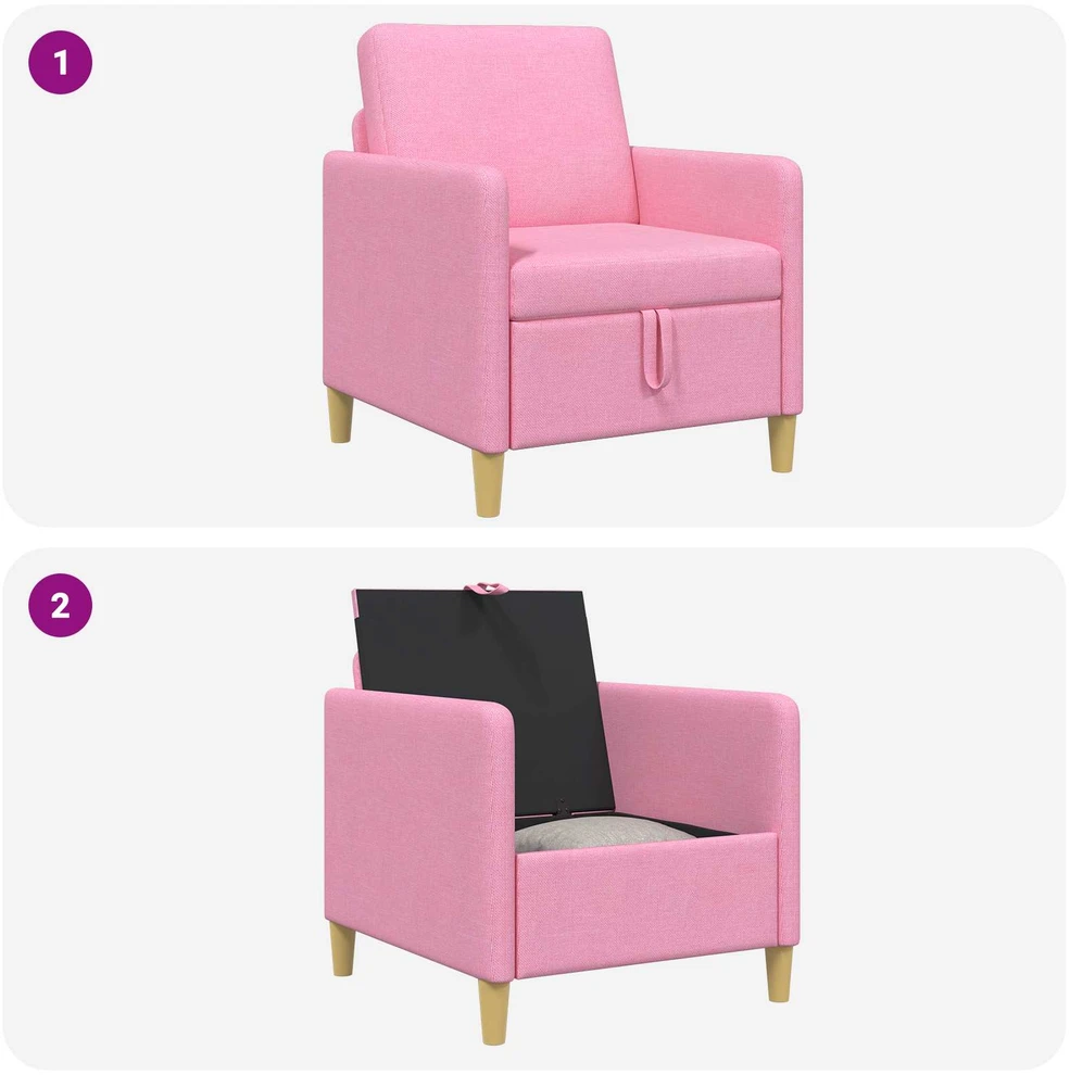 Sofa su saugojimo vieta Rožinė 72 x 78 x 87 cm Poliesteris