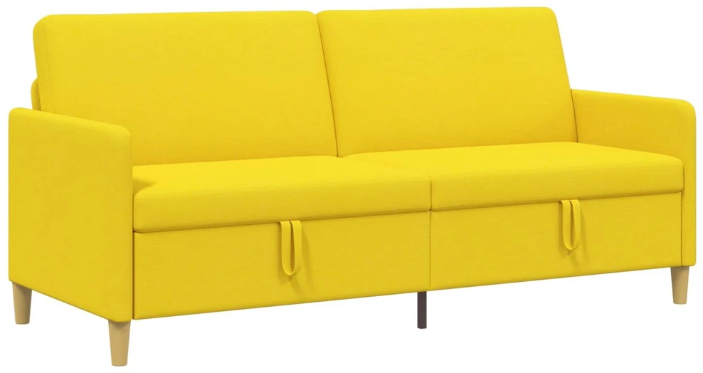 Sofa su saugojimo vieta Šviesi geltona 192 x 78 x 87 cm