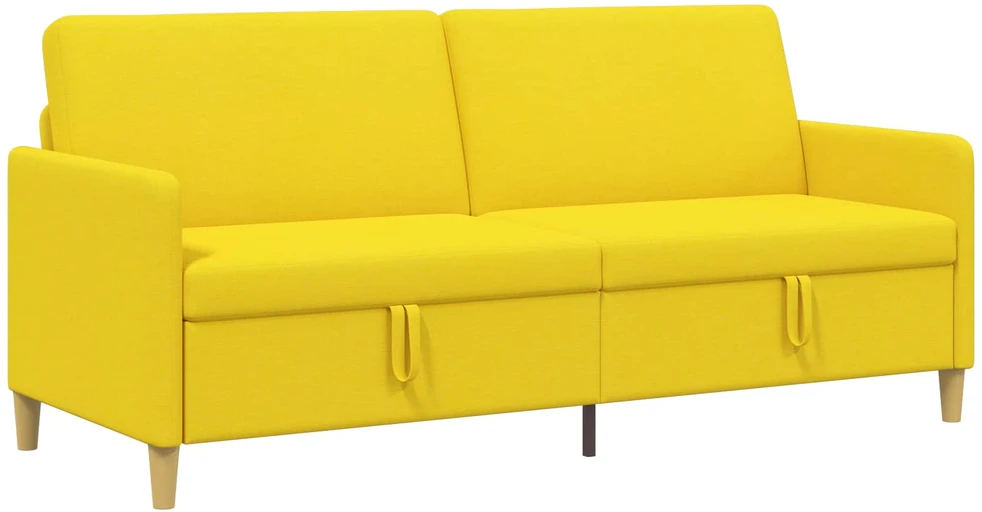 Sofa su saugojimo vieta Šviesi geltona 192 x 78 x 87 cm
