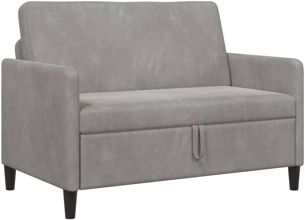 Sofa su saugojimo vieta Šviesiai pilka 122 x 78 x 87 cm