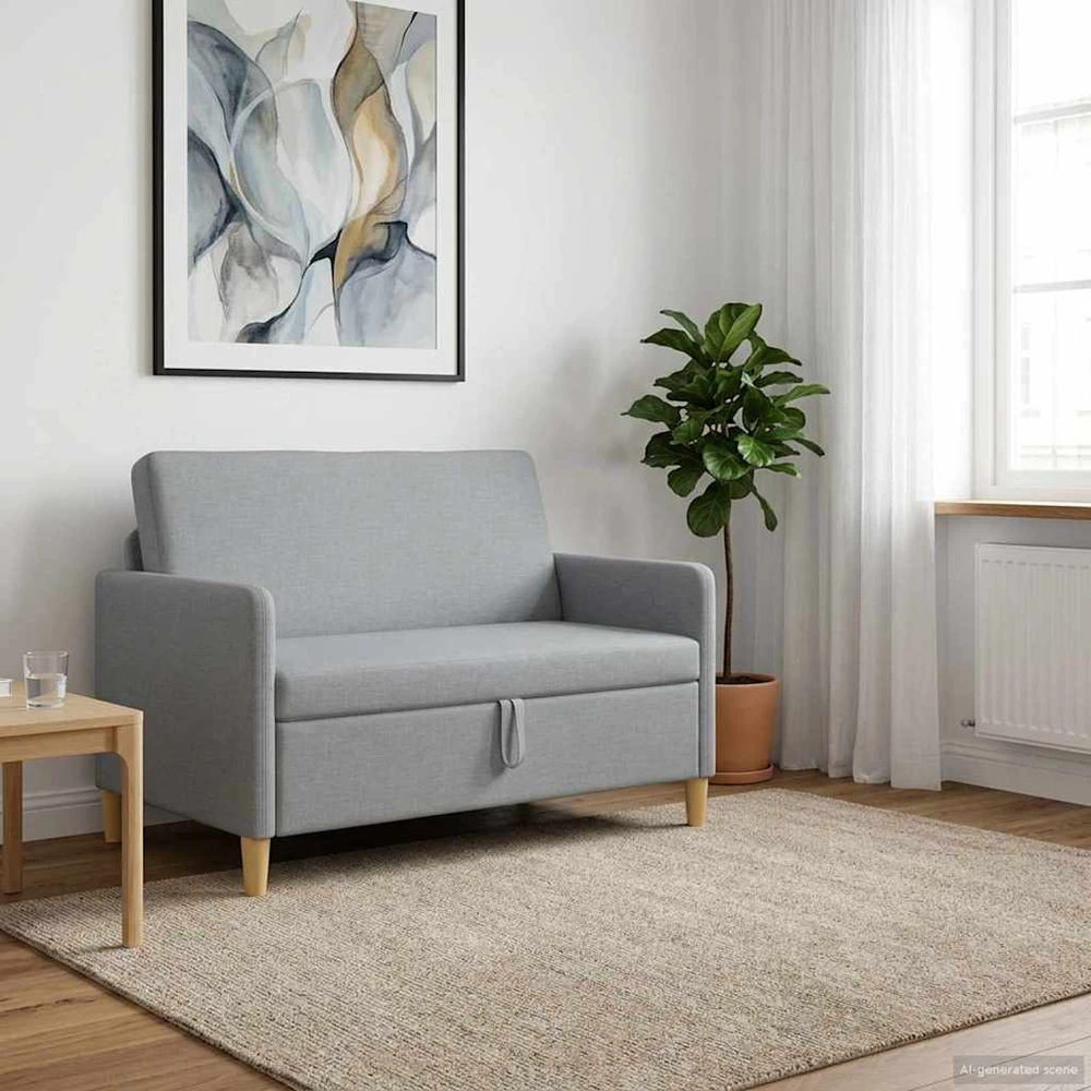 Sofa su saugojimo vieta Šviesiai pilka 122 x 78 x 87 cm