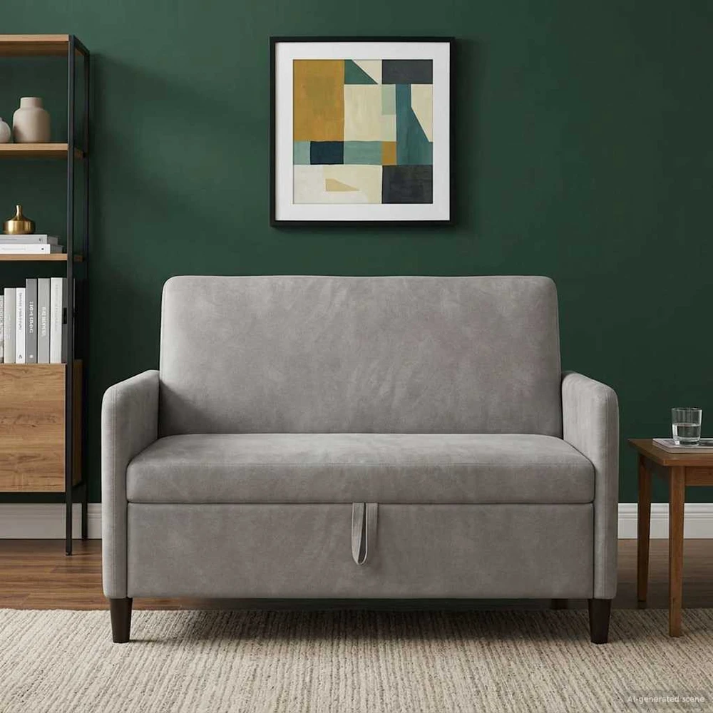 Sofa su saugojimo vieta Šviesiai pilka 122 x 78 x 87 cm