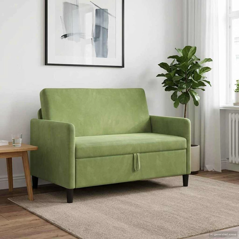 Sofa su saugojimo vieta Šviesiai žalia 122 x 78 x 87 cm