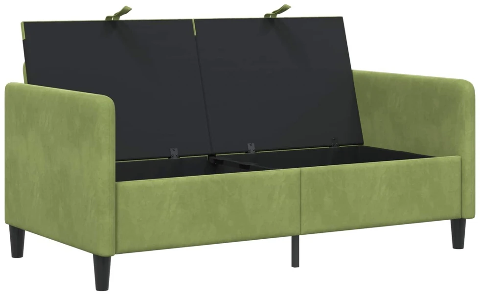 Sofa su saugojimo vieta Šviesiai žalia 152 x 78 x 87 cm
