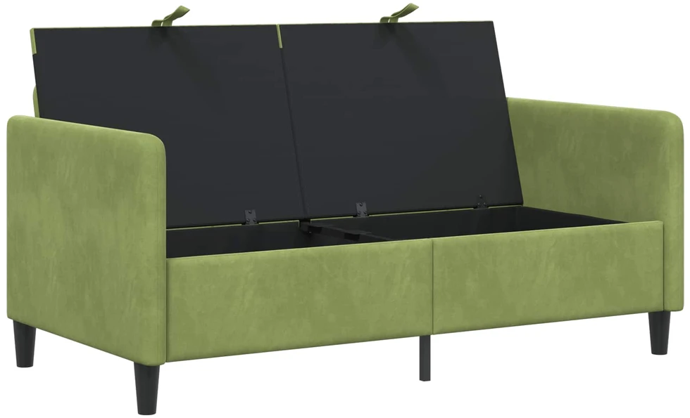 Sofa su saugojimo vieta Šviesiai žalia 152 x 78 x 87 cm
