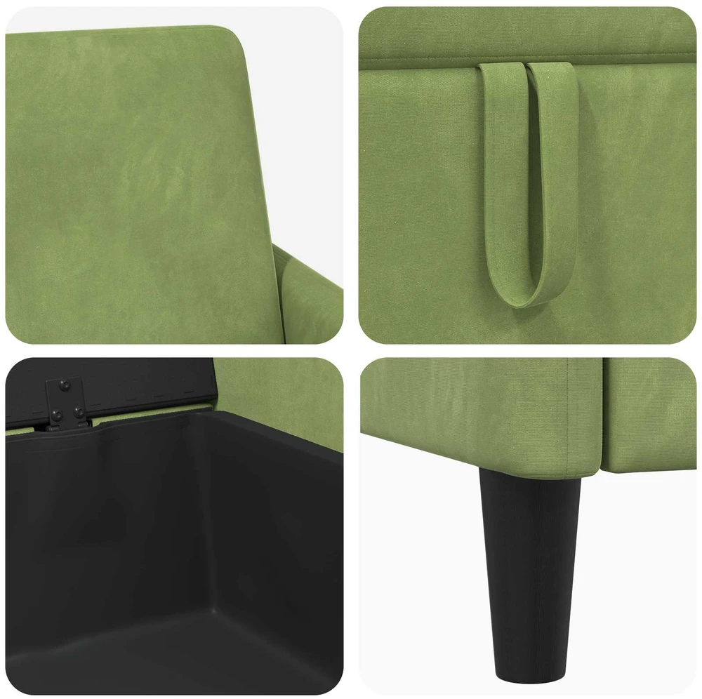 Sofa su saugojimo vieta Šviesiai žalia 172 x 78 x 87 cm