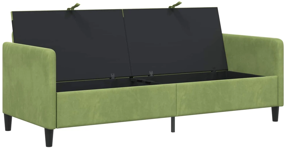Sofa su saugojimo vieta Šviesiai žalia 192 x 78 x 87 cm