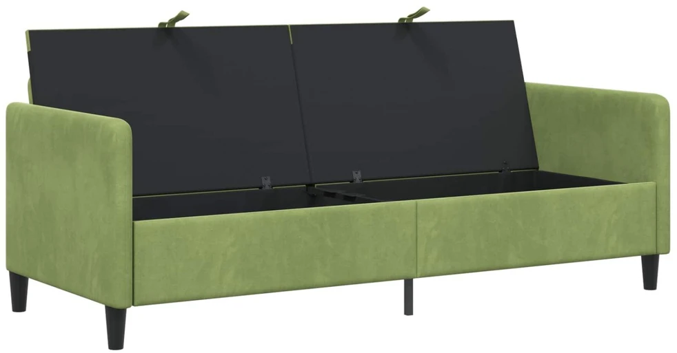 Sofa su saugojimo vieta Šviesiai žalia 192 x 78 x 87 cm