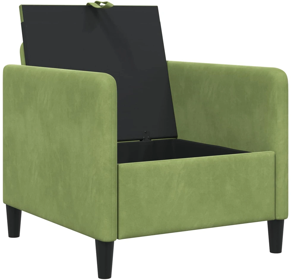 Sofa su saugojimo vieta Šviesiai žalia 72 x 78 x 87 cm
