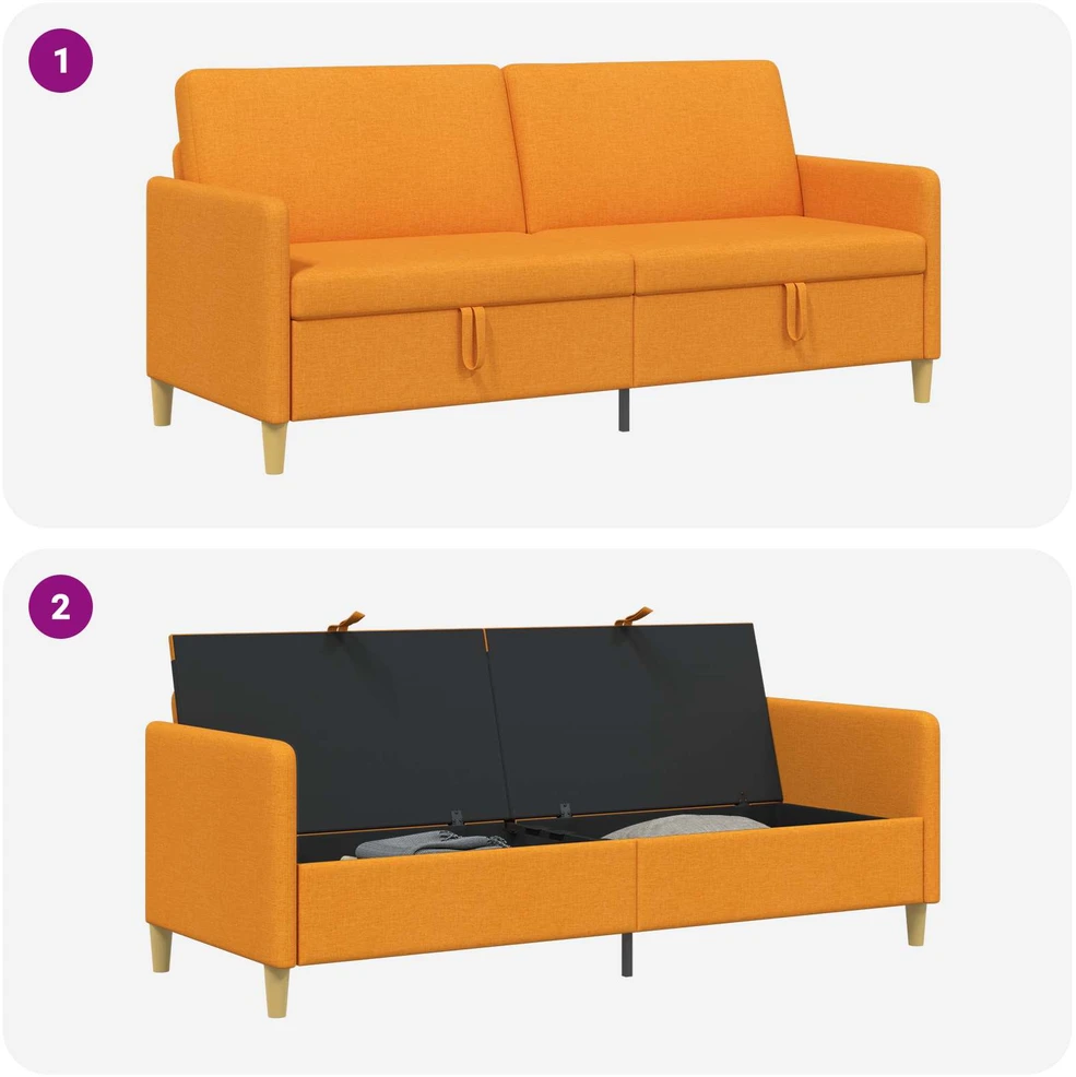 Sofa su saugojimo vieta Tamsiai geltona 192 x 78 x 87 cm