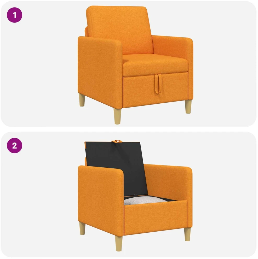 Sofa su saugojimo vieta Tamsiai geltona 72 x 78 x 87 cm