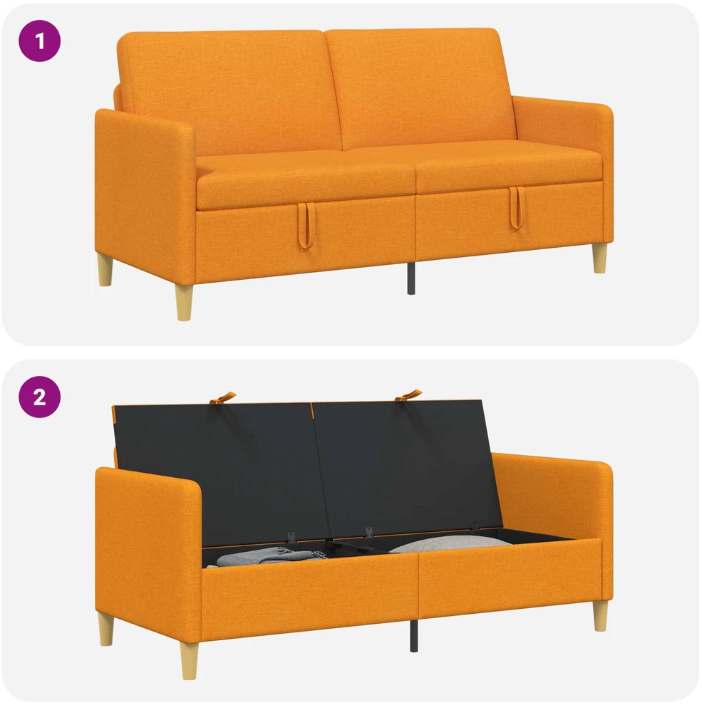 Sofa su saugojimo vieta Tamsiai geltona 172 x 78 x 87 cm