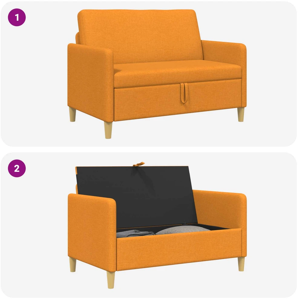 Sofa su saugojimo vieta Tamsiai geltona 122 x 78 x 87 cm