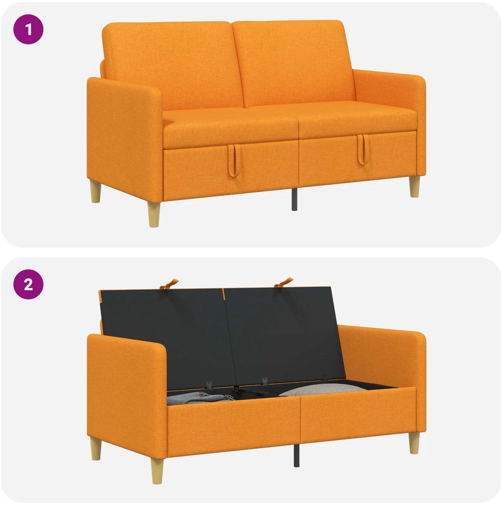 Sofa su saugojimo vieta Tamsiai geltona 152 x 78 x 87 cm
