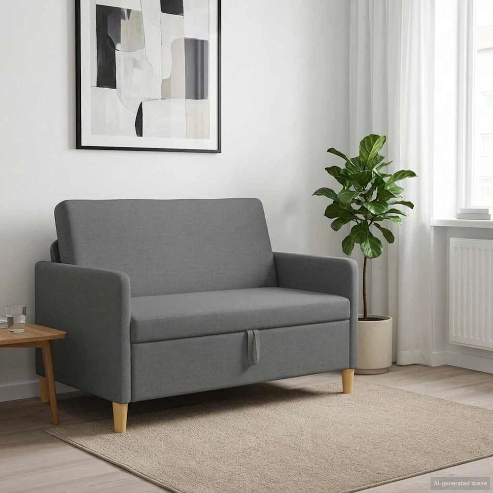 Sofa su saugojimo vieta Tamsiai pilka 122 x 78 x 87 cm