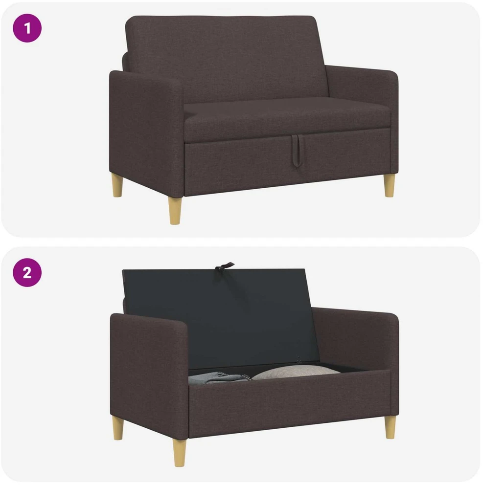 Sofa su saugojimo vieta Tamsiai rudas 122 x 78 x 87 cm