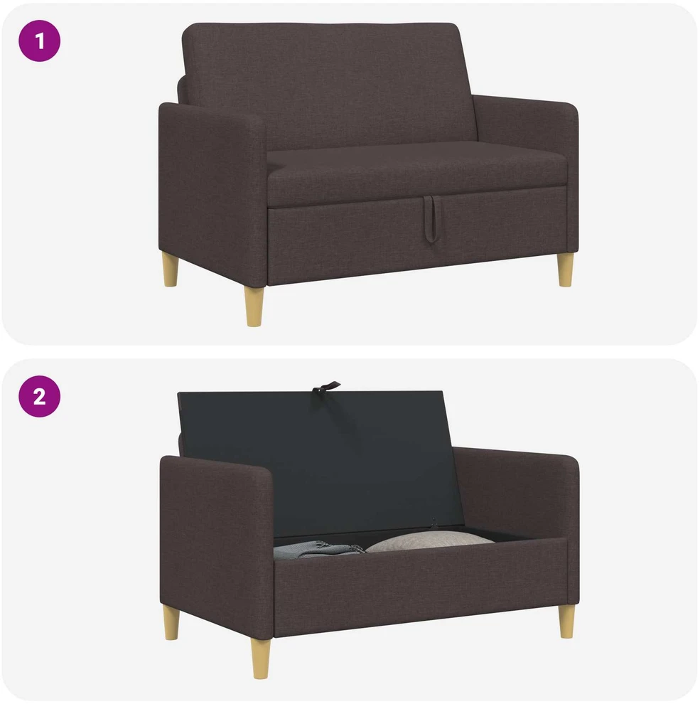 Sofa su saugojimo vieta Tamsiai rudas 122 x 78 x 87 cm