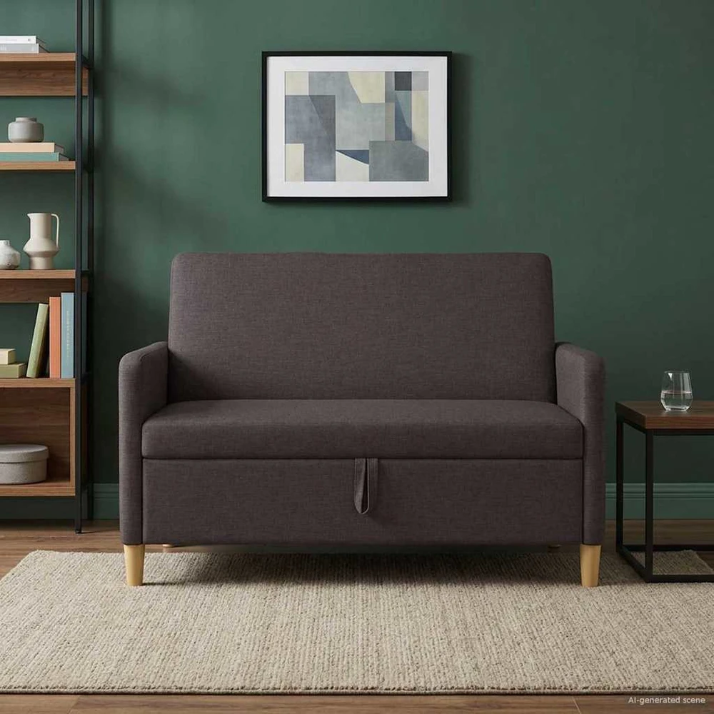 Sofa su saugojimo vieta Tamsiai rudas 122 x 78 x 87 cm