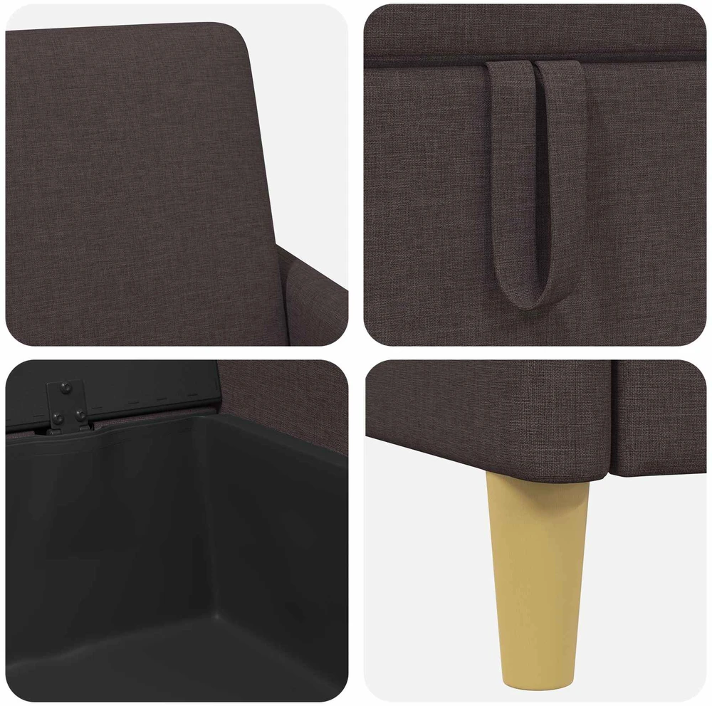 Sofa su saugojimo vieta Tamsiai rudas 122 x 78 x 87 cm