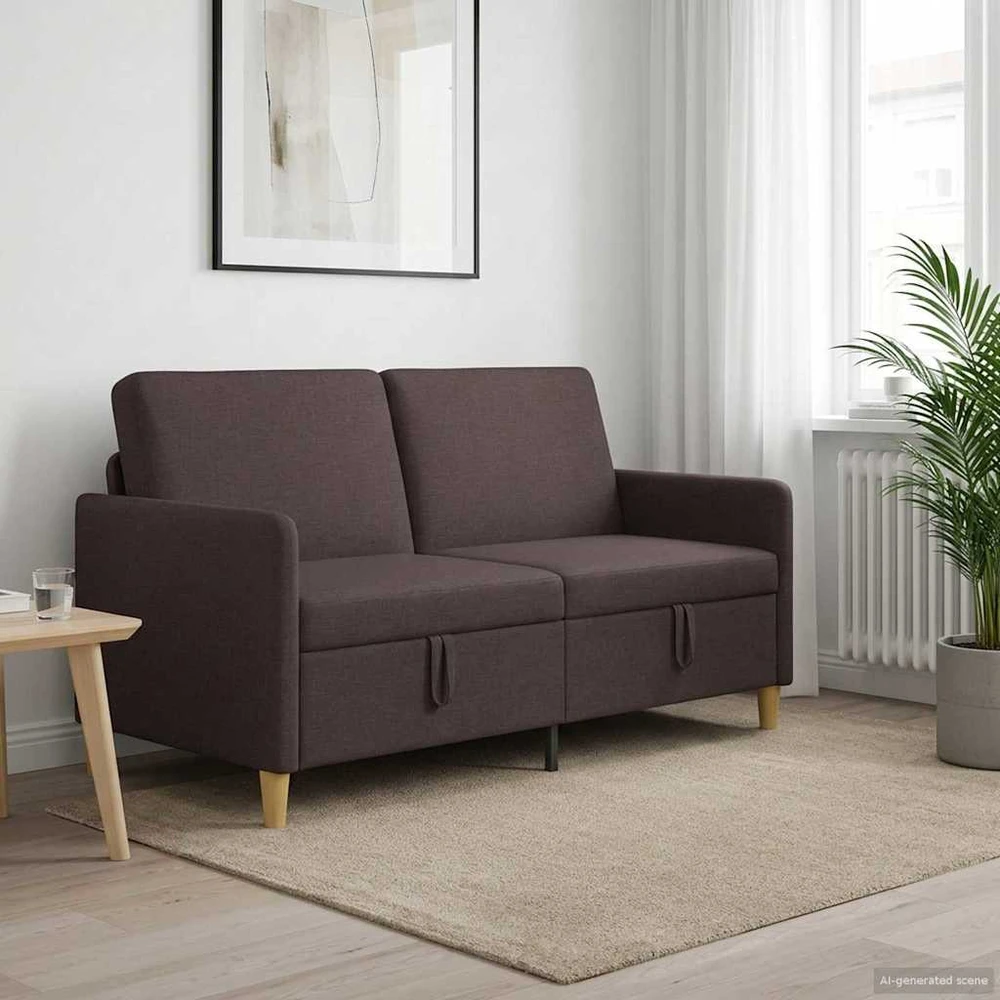 Sofa su saugojimo vieta Tamsiai rudas 152 x 78 x 87 cm