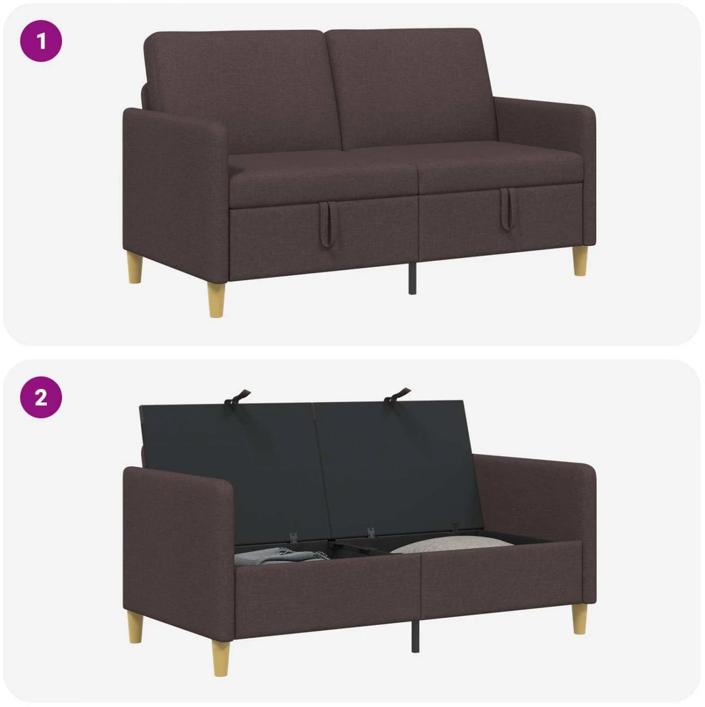 Sofa su saugojimo vieta Tamsiai rudas 152 x 78 x 87 cm