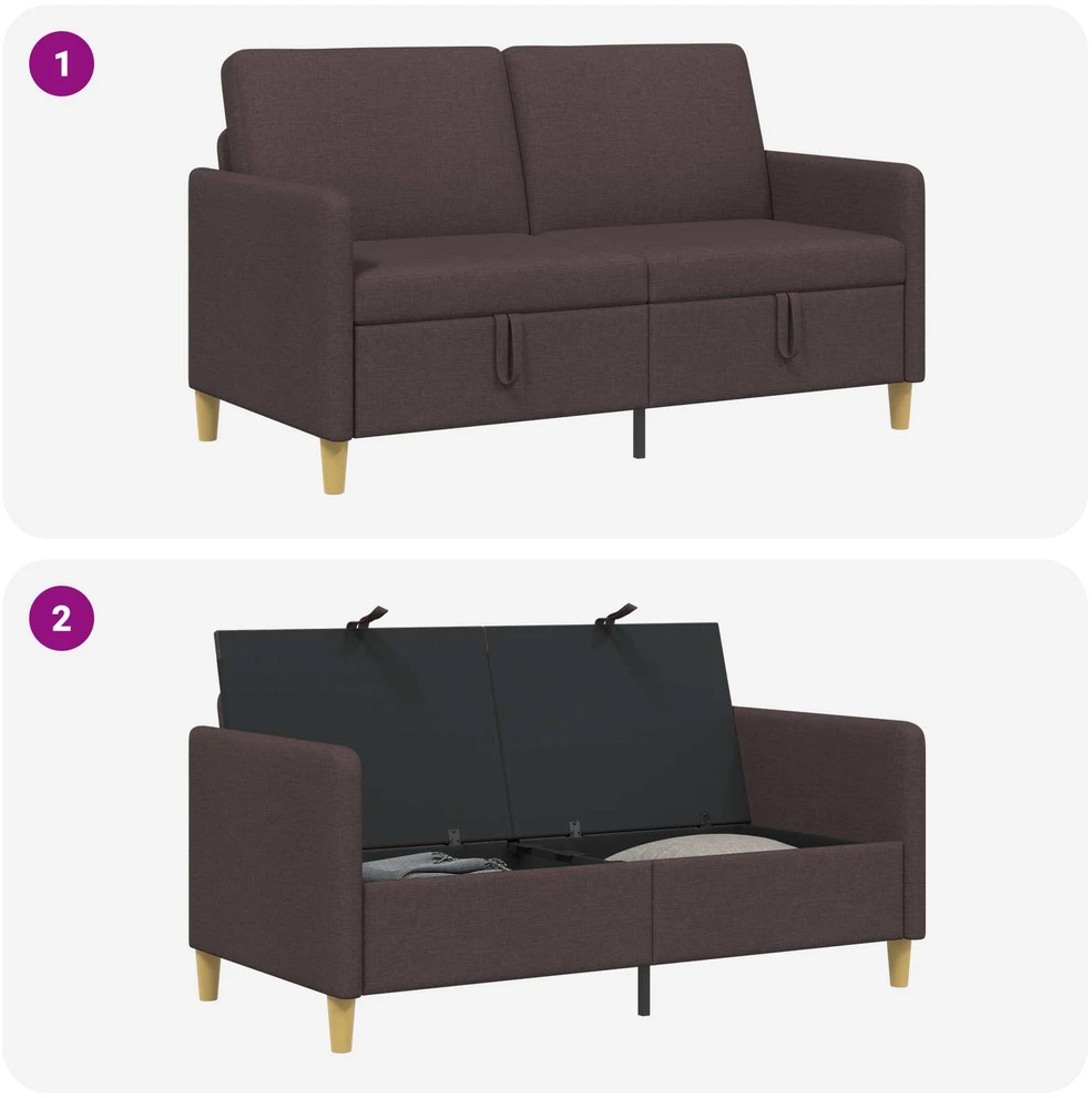 Sofa su saugojimo vieta Tamsiai rudas 152 x 78 x 87 cm