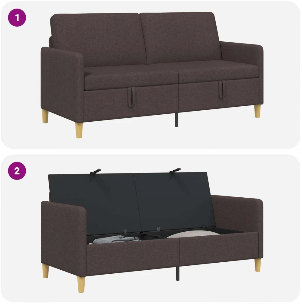 Sofa su saugojimo vieta Tamsiai rudas 172 x 78 x 87 cm