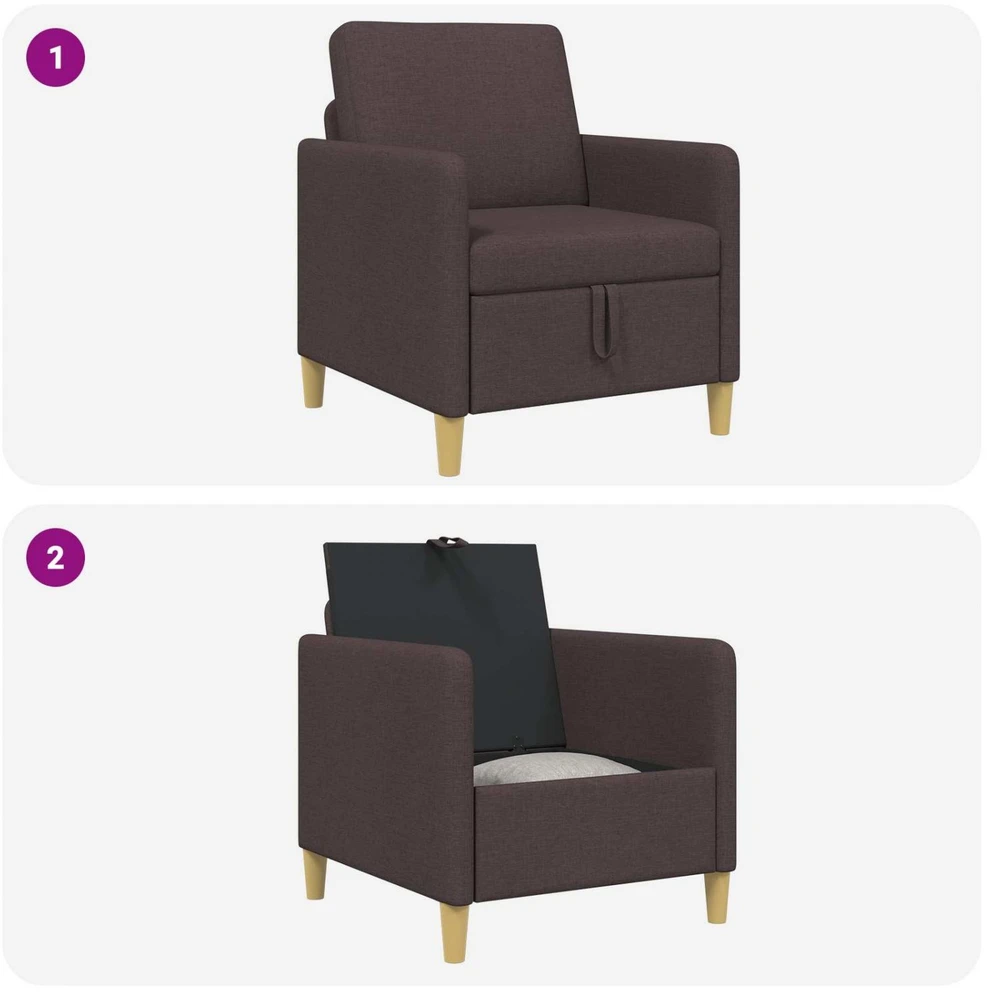 Sofa su saugojimo vieta Tamsiai rudas 72 x 78 x 87 cm