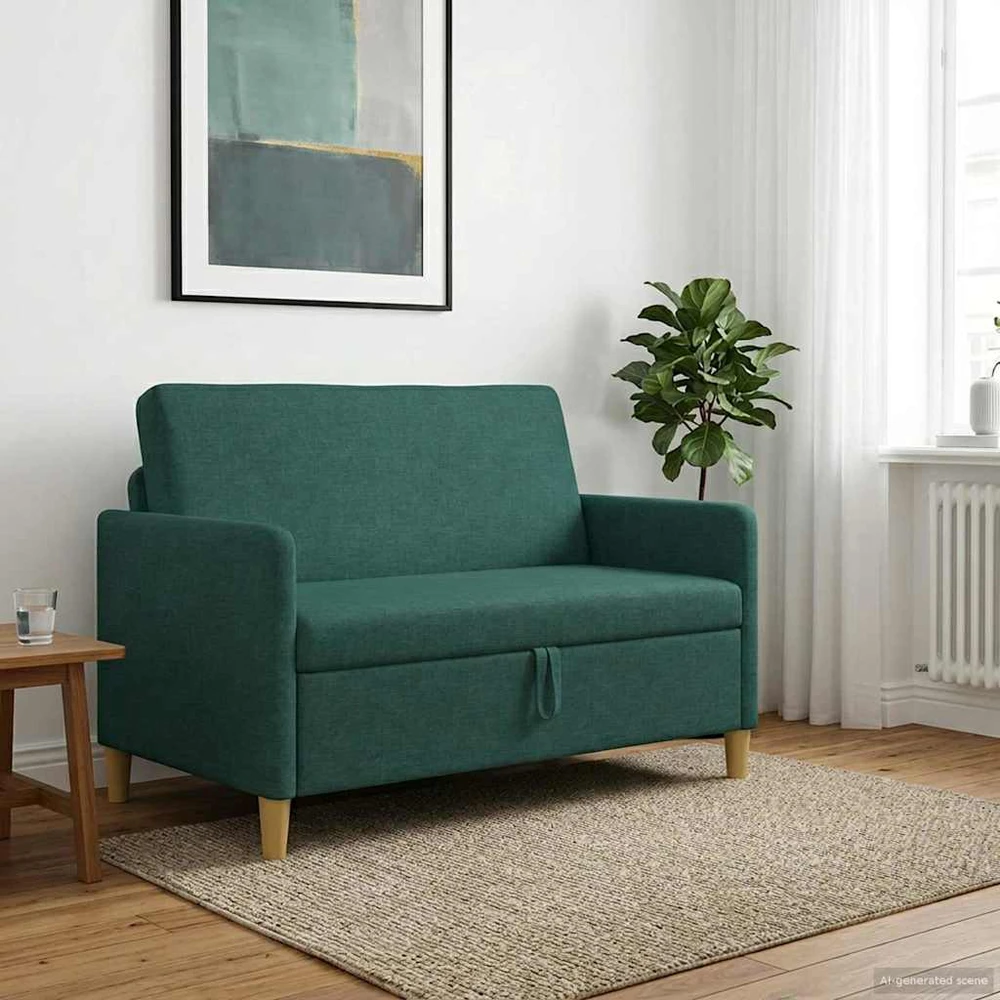 Sofa su saugojimo vieta Tamsiai žalia 122 x 78 x 87 cm