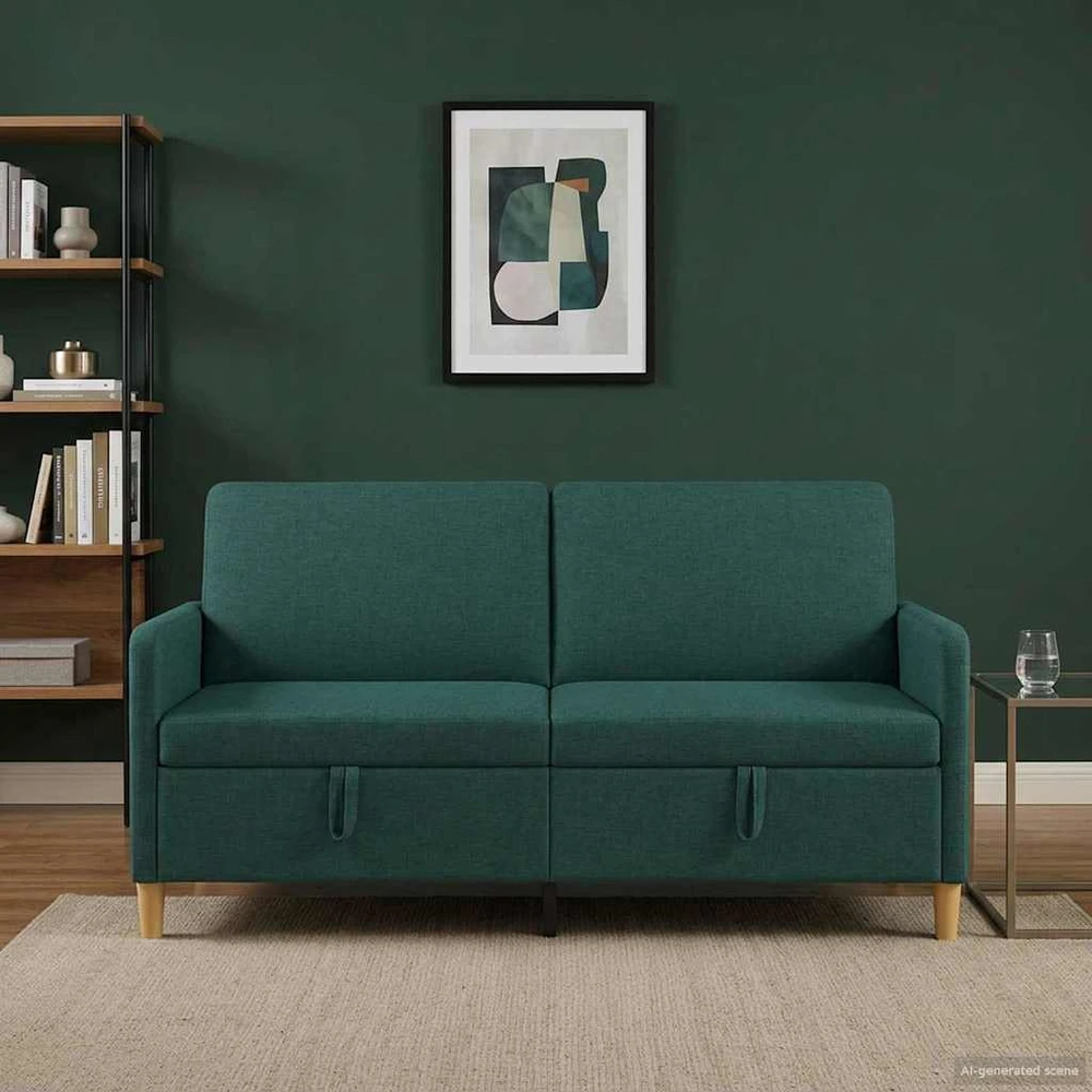 Sofa su saugojimo vieta Tamsiai žalia 172 x 78 x 87 cm