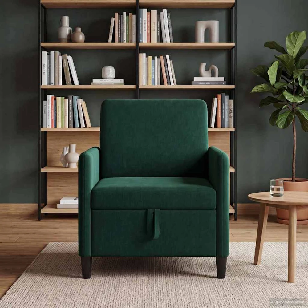 Sofa su saugojimo vieta Tamsiai žalia 72 x 78 x 87 cm