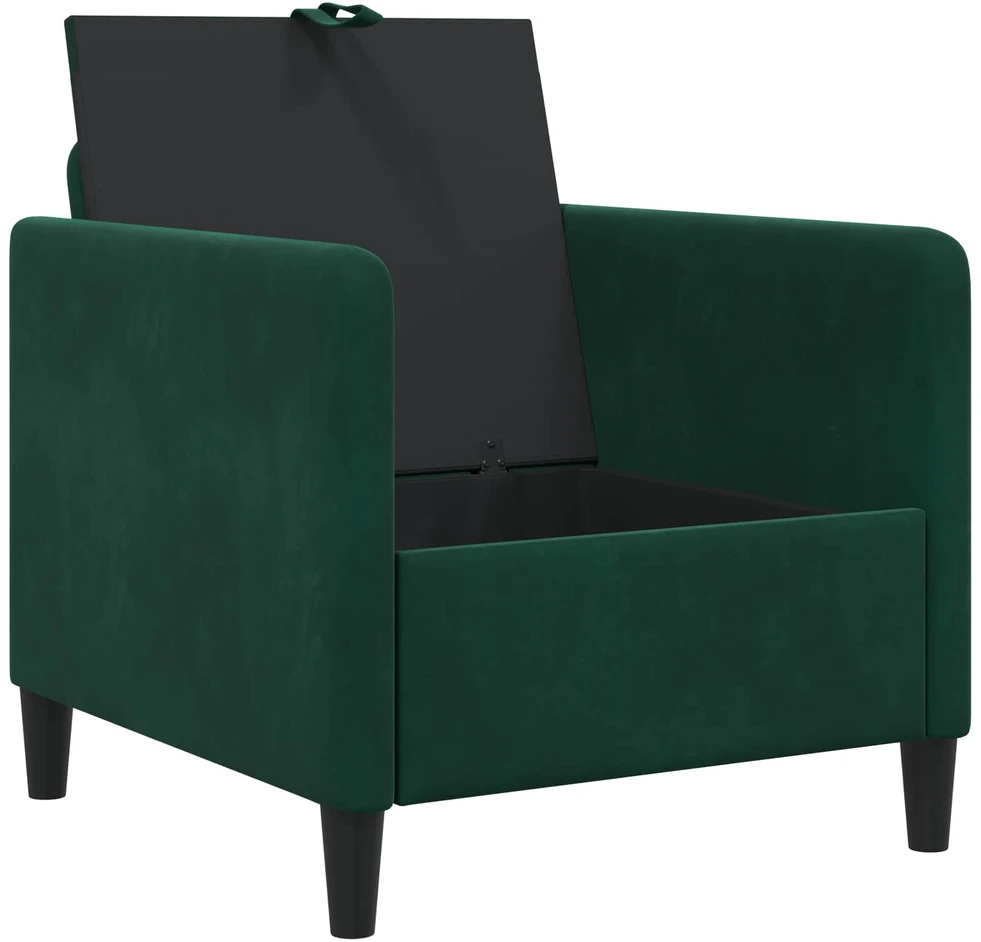 Sofa su saugojimo vieta Tamsiai žalia 72 x 78 x 87 cm