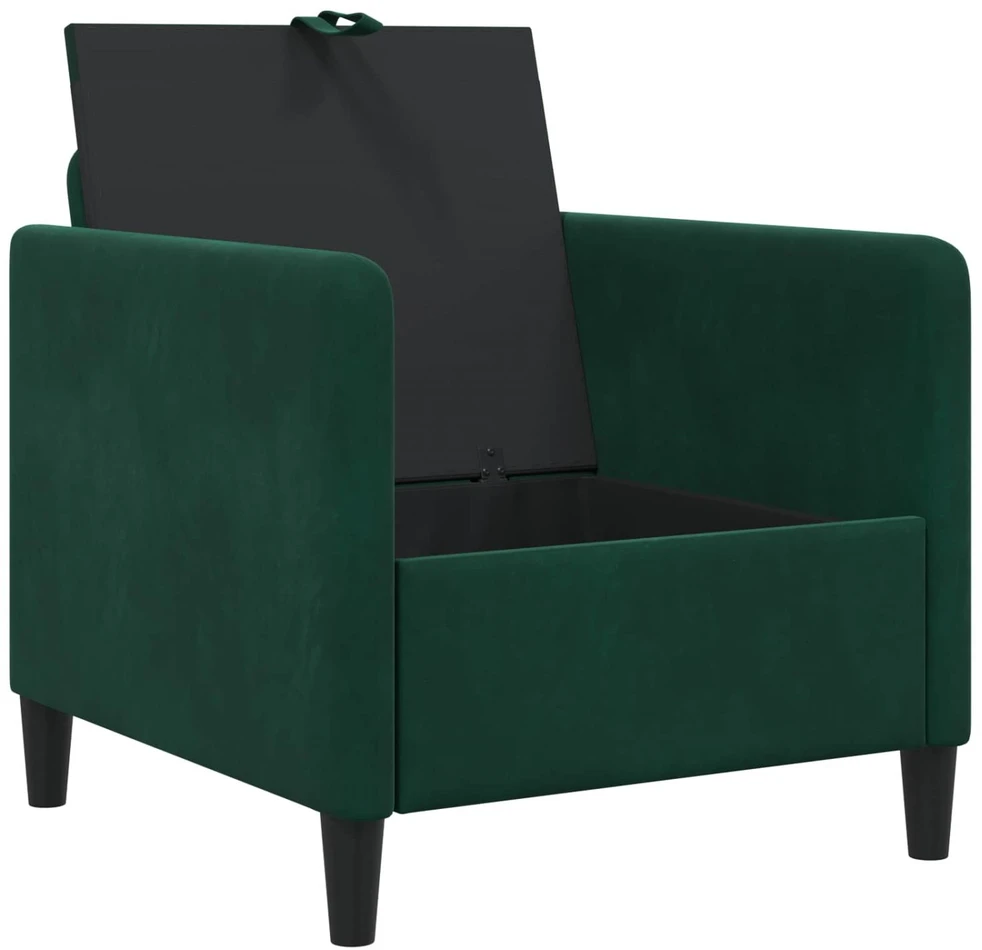Sofa su saugojimo vieta Tamsiai žalia 72 x 78 x 87 cm