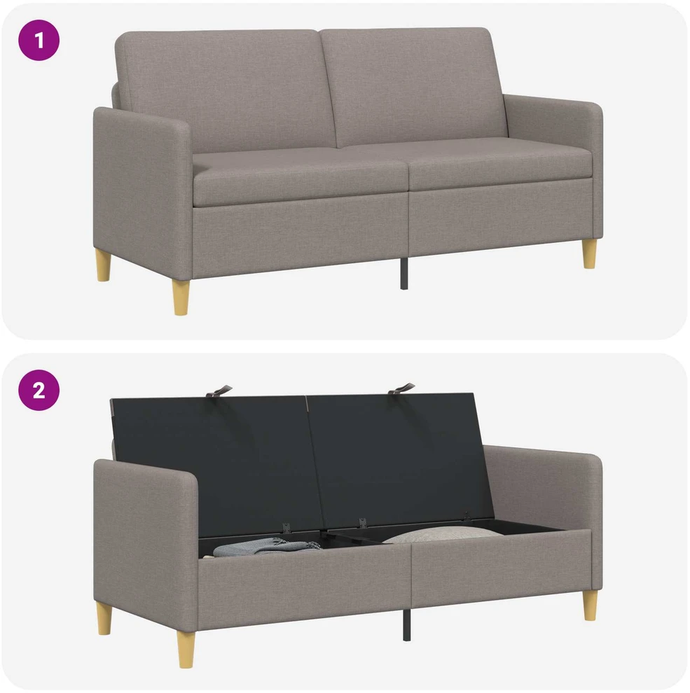 Sofa su saugojimo vieta Taupe 172 x 78 x 87 cm Poliesteris