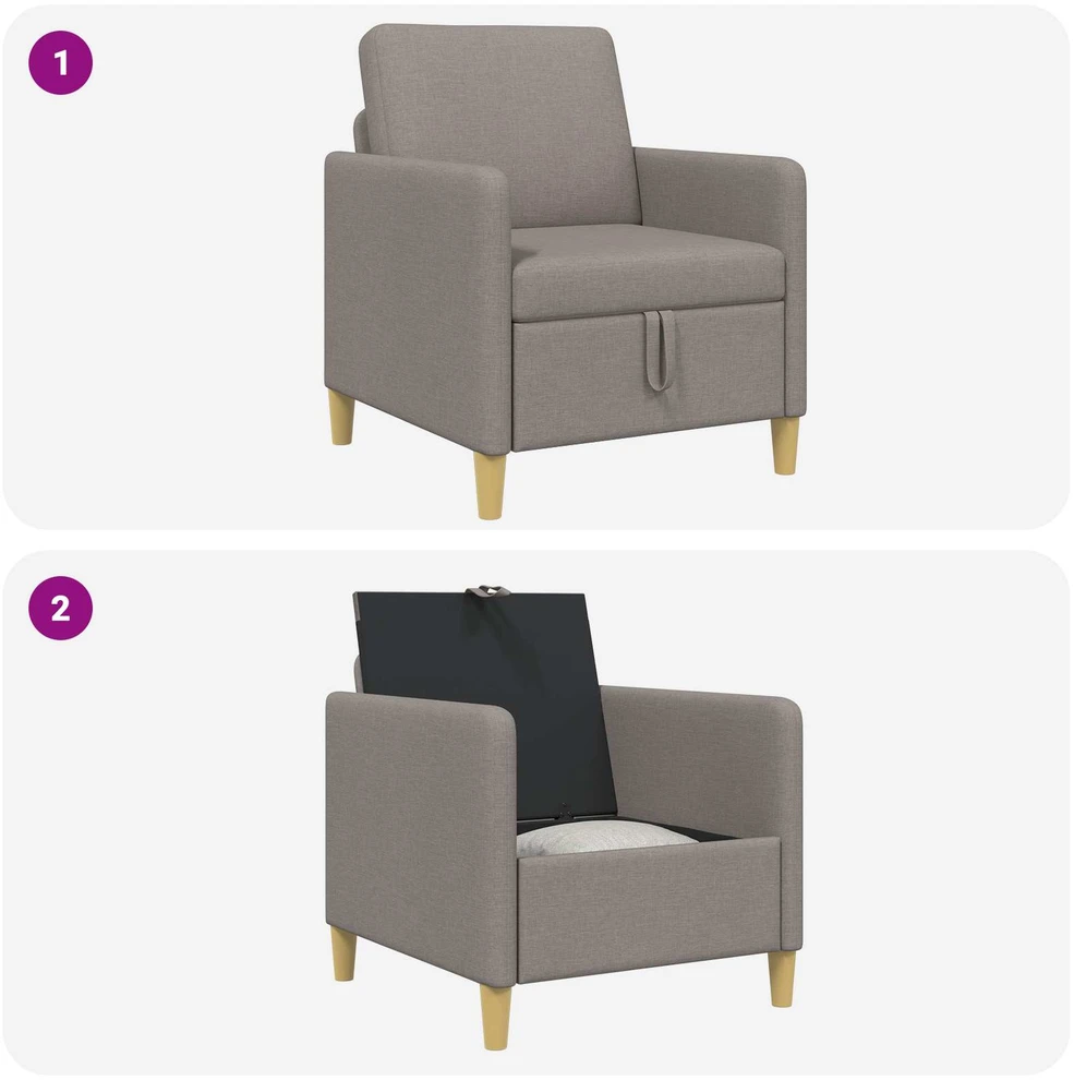 Sofa su saugojimo vieta Taupe 72 x 78 x 87 cm Poliesteris