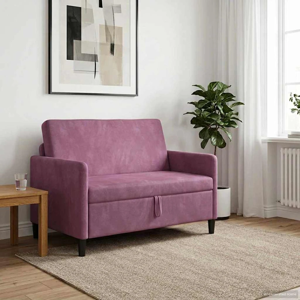 Sofa su saugojimo vieta Violetinė 122 x 78 x 87 cm Poliesteris